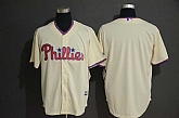 Phillies Blank Cream Cool Base Jersey,baseball caps,new era cap wholesale,wholesale hats